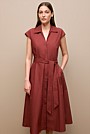 Poplin Cap Sleeve Shirt Dress