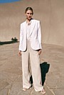 Linen Cotton Herringbone Blazer