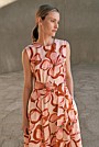 Peony Sateen Sleeveless Dress