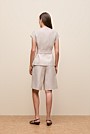 Yarn Dyed Linen Cap Sleeve Vest