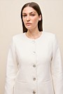 Basketweave Linen Collarless Jacket