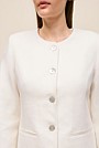 Basketweave Linen Collarless Jacket