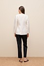 Basketweave Linen Collarless Jacket