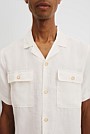 Double Pocket Textured Linen Short Sleeve Shirt