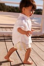 Organically Grown Cotton Blend Stripe Pull-On Short