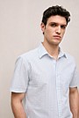 Regular Fit Seersucker Stripe Pocket Shirt