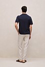 Linen Cotton Stripe Intarsia Knit Shirt