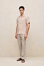 Linen Tent Stripe Camp Shirt