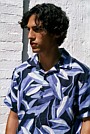 Painted Leaf Linen Camp Shirt