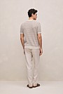 Linen Cotton Rib Stripe Knit T-shirt