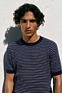 Linen Cotton Rib Stripe Knit T-shirt