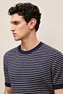 Linen Cotton Rib Stripe Knit T-shirt