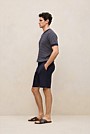 Linen Cotton Rib Stripe Knit T-shirt
