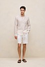 Regular Fit Linen Bengal Stripe Shirt
