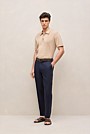 Mercerised Cotton Rib Detail Knit Polo