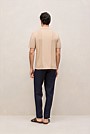 Mercerised Cotton Rib Detail Knit Polo