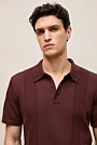 Mercerised Cotton Rib Detail Knit Polo
