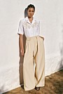 Pleat Front Wide Leg Pant