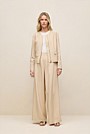 Pleat Front Wide Leg Pant