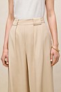 Pleat Front Wide Leg Pant