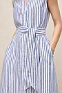 Yarn Dyed Linen Stripe Sleeveless Shirt Dress