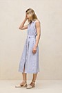 Yarn Dyed Linen Stripe Sleeveless Shirt Dress
