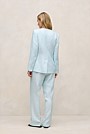Linen Collarless V Neck Blazer