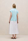 Linen Cotton Relaxed Cap Sleeve Polo
