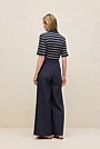 Cotton Blend Tailored Wide Leg Pant