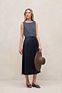 Stretch Linen Patch Pocket Skirt