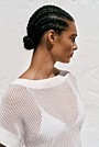 Mercerised Cotton Open Knit T-shirt