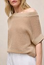 Mercerised Cotton Open Knit T-shirt