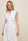 Linen Sleeveless Shirt Dress