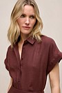 Delave Linen Cap Sleeve Shirt