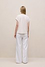 Linen Cotton Stripe V Neck T-shirt