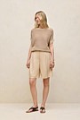 Pleat Front Longline Short