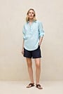 Linen Relaxed Half Placket Shirt
