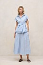 Jacquard Stripe Poplin Skirt