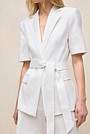 Stretch Linen Short Sleeve Blazer