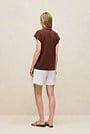 Linen Cotton Relaxed Cap Sleeve Polo