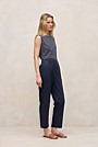 Cotton Blend Straight Leg Pant
