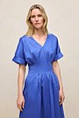 Cotton Sateen Pleat Waist Dress