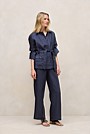 Linen Pocket Detail Belted Jacket