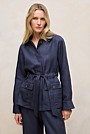 Linen Pocket Detail Belted Jacket