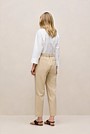 Cotton Blend Straight Leg Pant