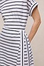 Cotton Stripe Wrap Detail T-shirt Dress