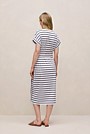 Cotton Stripe Wrap Detail T-shirt Dress
