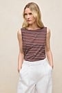 Modal Cotton Stripe Boatneck Tank