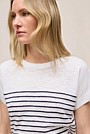 Linen Cotton Stripe Relaxed Crew T-shirt