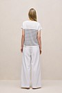 Linen Cotton Stripe Relaxed Crew T-shirt